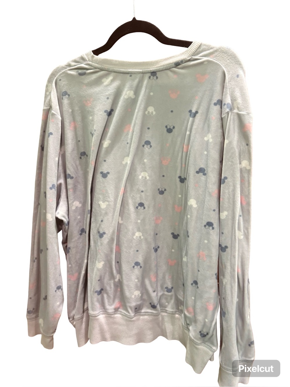 Light Gray Pullover Sweatshirt with Pastel Minnie Mouse  Print
